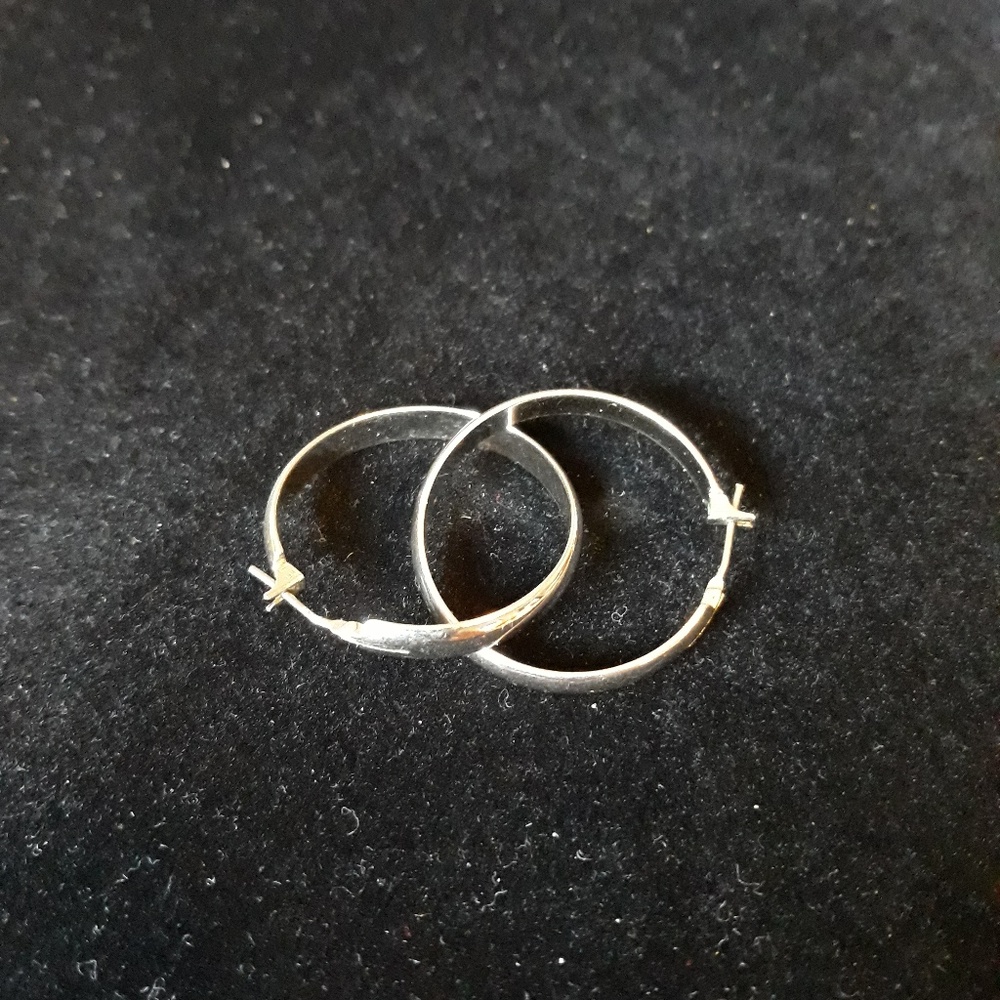 Silver Tone Hoop Earrings